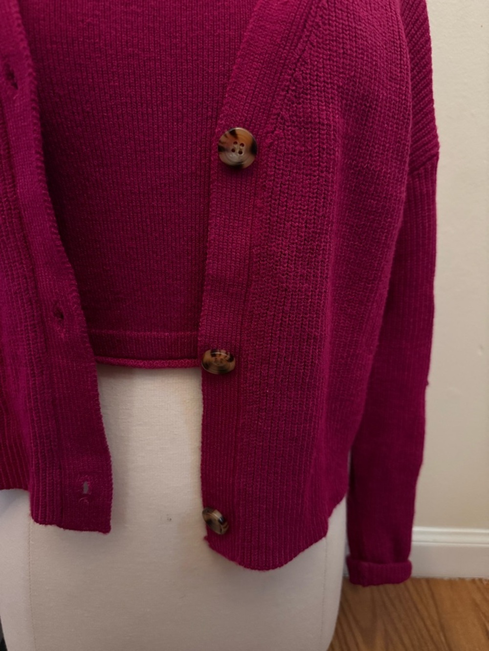 Listicle Raspberry Knit Cardigan and Tank Set - Picture 2 of 4